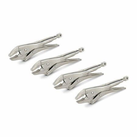 TEKTON 10 in Curved Jaw Locking Plier Set 4 Pieces PLK90103